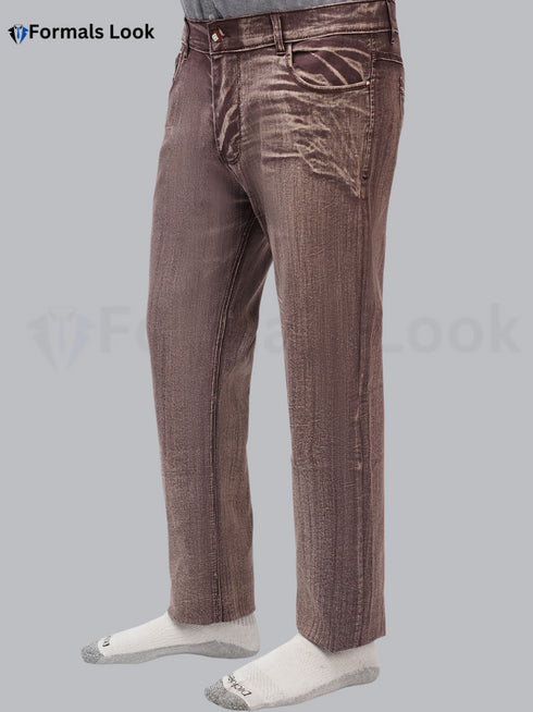 Brown Color In Stretch Jeans Pant